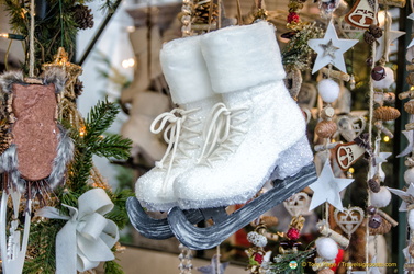 Frosty-looking ice-skating shoes